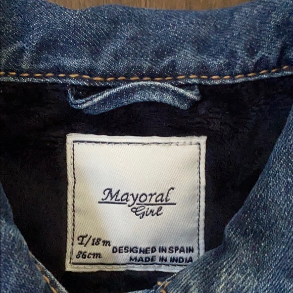 Mayoral Jean Jacket w/velvet lining. 18months - Picture 2 of 8